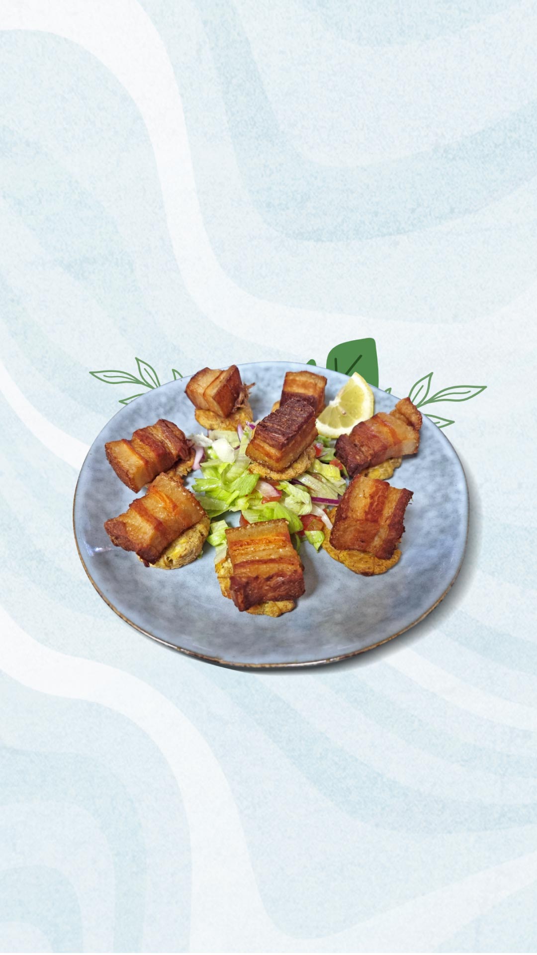 patacones con chicharron ecuatoriano